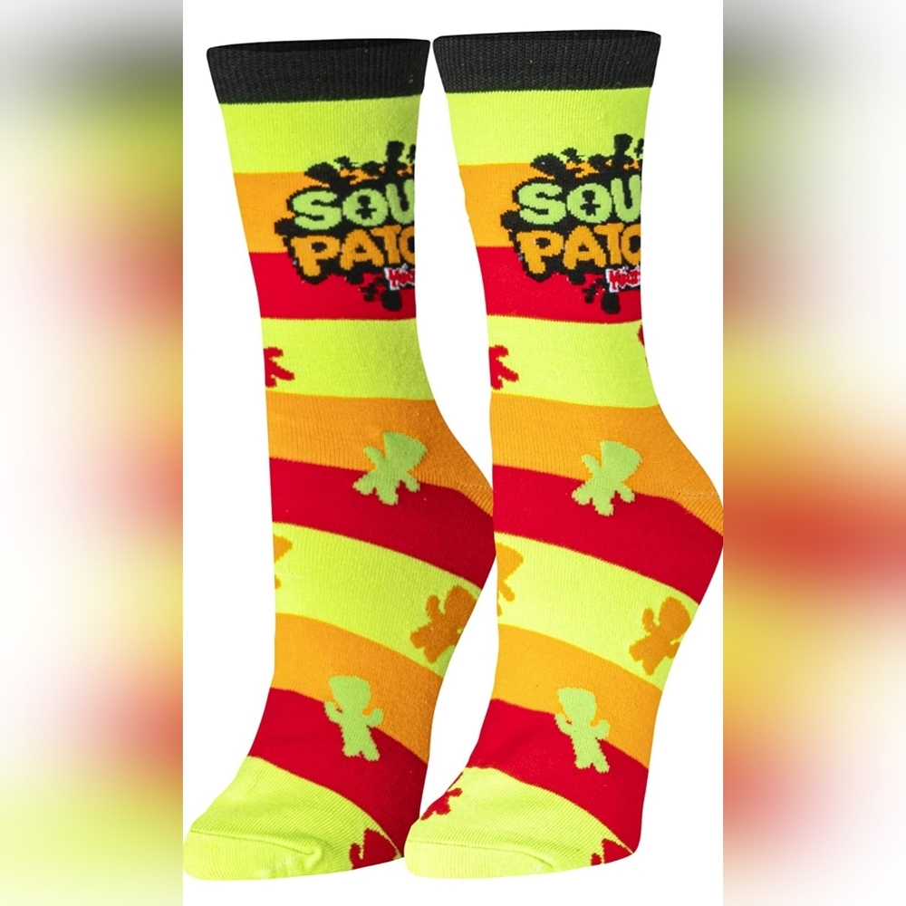 2 Pack Crazy Socks Crew Cut Sourpatch Kids and Swedish Fish Socks Mens Size 9-12 - Picture 3 of 3